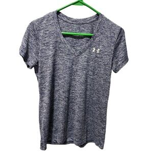 Under Armour V-Neck Heathered Gray/Navy Small